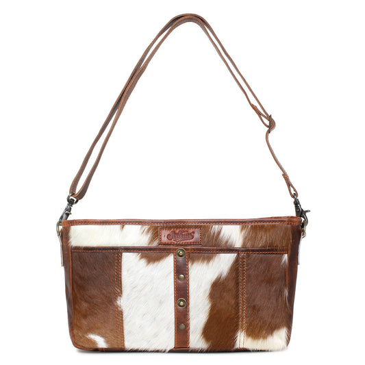 Mayliss/Wax Toronto Leather & Hairon Small Crossbody Bag by Sixtease - Chic Companion for Urban Adventures! - (SB-2067-A)