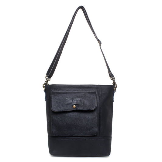 Sixtease Bliss/Black Leather & Hairon Shoulder Bag: Urban Chic, Timeless Sophistication, and Natural Elegance Combined for Effortless Style! - (SB-2068-B)