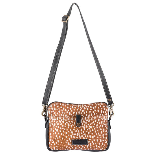 Deer Leather & Hairon Small Crossbody Bag by Sixtease - Embrace Adventure with Effortless Style! - (SB-2512)