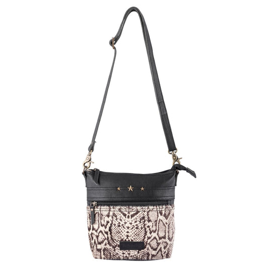 Python Leather & Hairon Small Crossbody Bag by Sixtease - Exude Urban Elegance with Every Step! - (SB-2517)