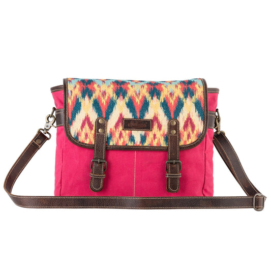 Sixtease Wildberry Up-cycled Canvas Shoulder Bag: Infuse Your Journey with a Burst of Sustainable Style and Natural Charm!- (SB-3021)