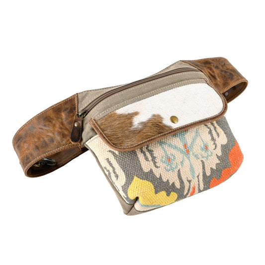 Sixtease Frost Up-cycled Canvas Fanny Pack: Stylishly Compact, Perfect for Urban Adventures and On-the-Go Essentials! - (SB-3081)