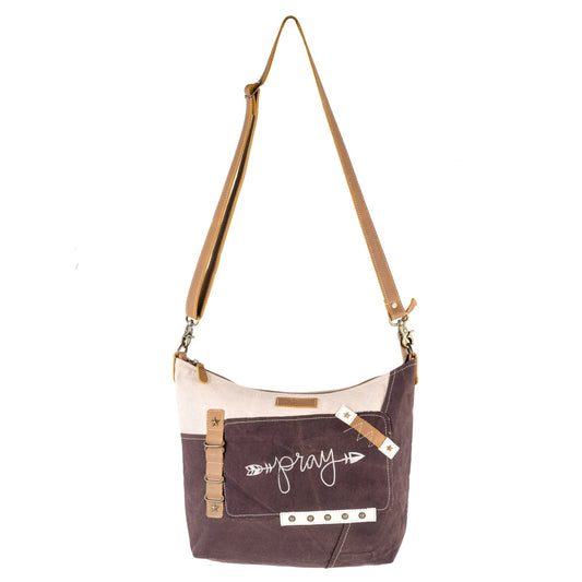 Sixtease Souffle Up-cycled Canvas Shoulder Bag: Delight Your Style with a Touch of Sustainable Sophistication, Where Elegance Meets Eco-Friendly Craftsmanship! - (SB-3128)