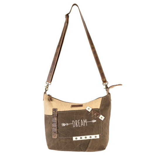 Sixtease Penelope Up-cycled Canvas Shoulder Bag: Embrace Timeless Elegance with Sustainable Flair, Where Classic Design Meets Eco-Friendly Craftsmanship! - (SB-3129)