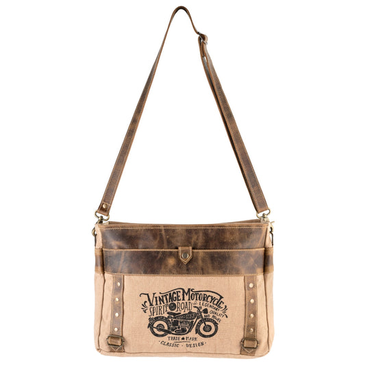 Sixtease Aster Up-cycled Canvas Shoulder Bag: Bloom with Sustainable Style, Where Urban Adventure Meets Eco-Friendly Elegance! - (SB-3135)