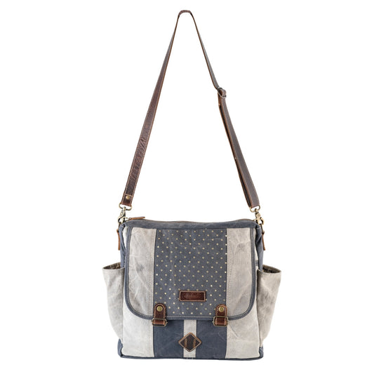 Sixtease Flint Up-cycled Canvas Shoulder Bag: Ignite Urban Style with Sustainable Sophistication, Where Functionality Meets Eco-Conscious Design! - (SB-3160)