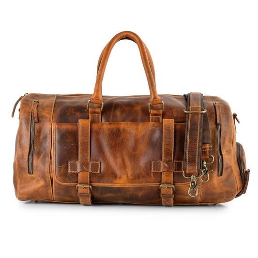 Musafir Leather Duffle Bag by Sixtease: Your Stylish Sidekick for Travel, Crafted for Durability and Adventure-Ready Convenience! - (SB-3301)