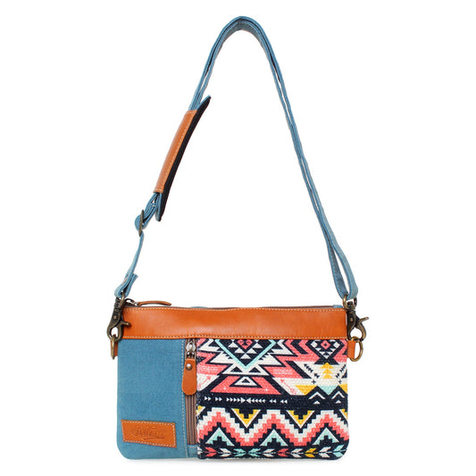 Sixtease Up-cycled Canvas Small and Crossbody Bag: Compact Convenience Meets Sustainable Style for On-the-Go Adventures!- (SB-4020)