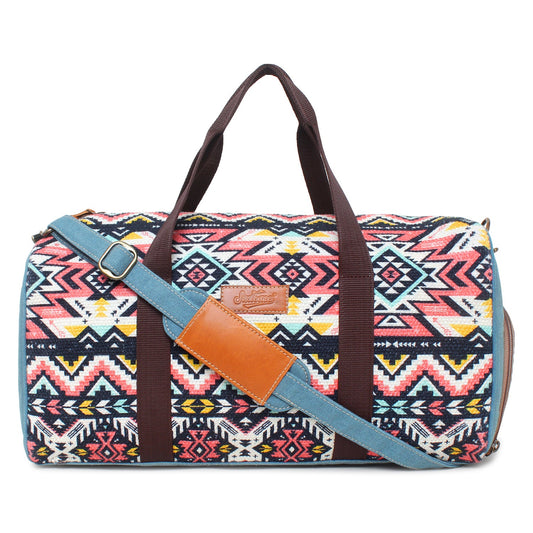 Sixtease Up-cycled Canvas Duffle Bag: Sustainable Style, Urban Adventure, Perfect for Eco-Conscious Explorers and Trendsetting Travelers! - (SB-4035)