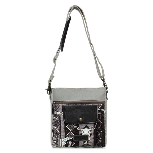 Sixtease Up-cycled Canvas Shoulder Bag: Elevate Your Everyday Carry with Sustainable Style and Eco-Friendly Flair! - (SB-4137)