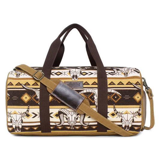 Sixtease Upcycled Canvas Duffle Bag: Your Stylish, Sustainable, Spacious Travel Companion!- (SB-4168)