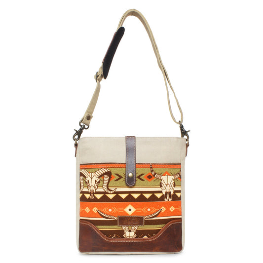 Sixtease Up-cycled Canvas Shoulder Bag: Elevate Your Everyday Carry with Sustainable Style and Eco-Friendly Flair! - (SB-4173)