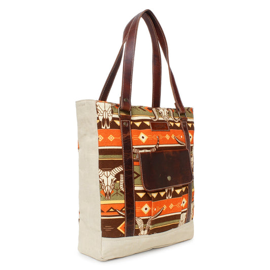 Sixtease Up-cycled Canvas Office Bag: Elevate Your Workday with Sustainable Sophistication and Functional Design! - (SB-4181)