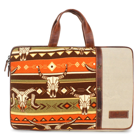 Sixtease Up-cycled Canvas Laptop Sleeve: Stylish Protection for Your Tech Essentials with Eco-Conscious Flair!- (SB-4184)