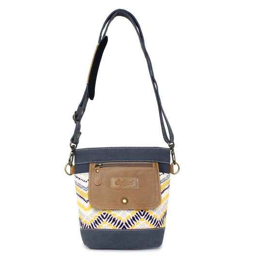 Sixtease Up-cycled Canvas Small and Crossbody Bag: Compact Convenience Meets Sustainable Style for On-the-Go Adventures!- (SB-4250)