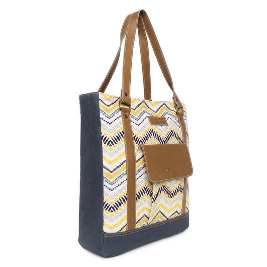 Sixtease Up-cycled Canvas Office Bag: Elevate Your Workday with Sustainable Sophistication and Functional Design! - (SB-4257)