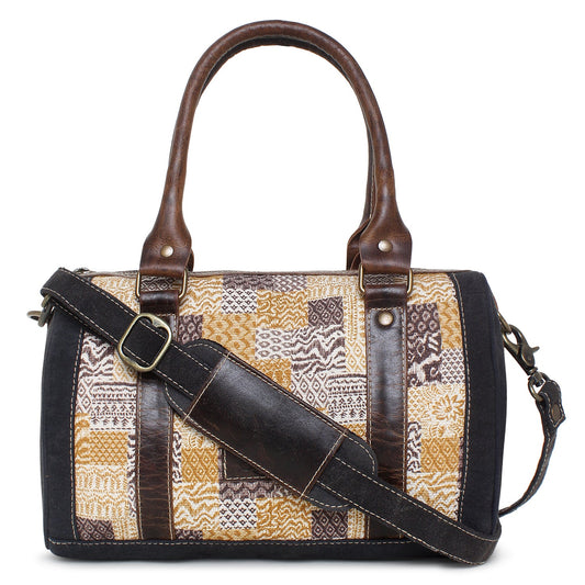 Sixtease Up-cycled Canvas Handbag: Sustainable Chic, Urban Sophistication, Perfect for Effortless Everyday Style! - (SB-4280)