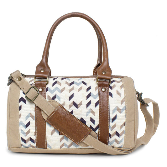 Sixtease Up-cycled Canvas Handbag: Sustainable Chic, Urban Sophistication, Perfect for Effortless Everyday Style! - (SB-4299)