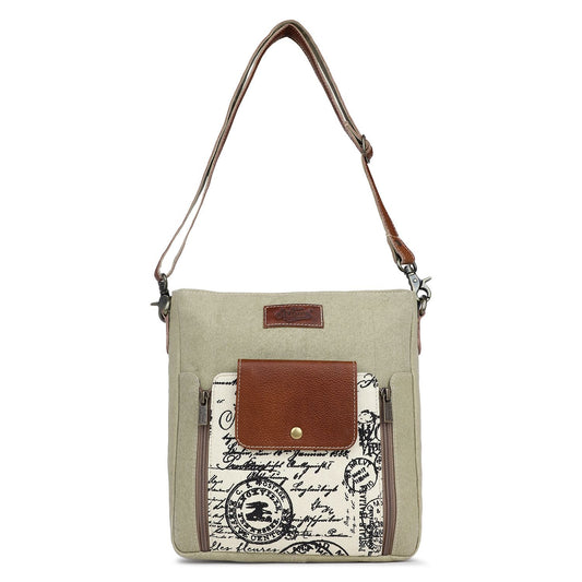 Sixtease Up-cycled Canvas Shoulder Bag: Elevate Your Everyday Carry with Sustainable Style and Eco-Friendly Flair! - (SB-5032)