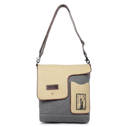 Sixtease Up-cycled Canvas Shoulder Bag: Elevate Your Everyday Carry with Sustainable Style and Eco-Friendly Flair! - (SB-5087)