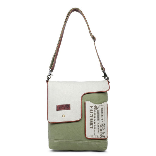 Sixtease Up-cycled Canvas Shoulder Bag: Elevate Your Everyday Carry with Sustainable Style and Eco-Friendly Flair!- (SB-5090)