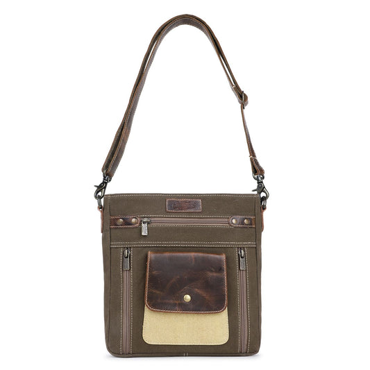 Sixtease Up-cycled Canvas Shoulder Bag: Elevate Your Everyday Carry with Sustainable Style and Eco-Friendly Flair! - (SB-5099)