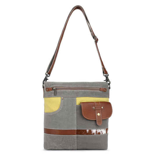 Sixtease Up-cycled Canvas Shoulder Bag: Elevate Your Everyday Carry with Sustainable Style and Eco-Friendly Flair! - (SB-5144)