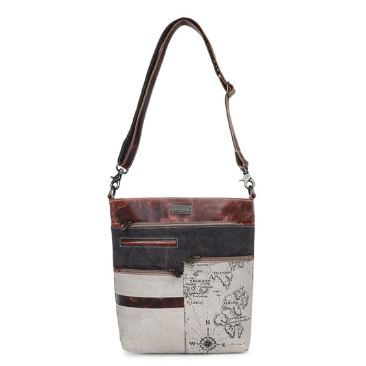 Sixtease Up-cycled Canvas Shoulder Bag: Elevate Your Everyday Carry with Sustainable Style and Eco-Friendly Flair! - (SB-5176)